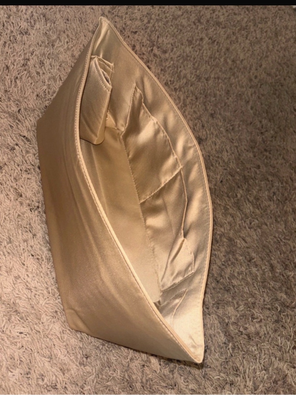 Satin Bag Organizer in Champagne